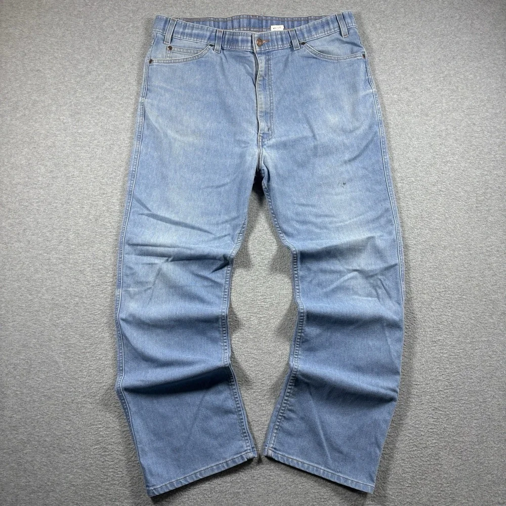 Vintage 90s Levis Action 43415 Denim Jeans Mens 38x32 Light Wash Straight Leg